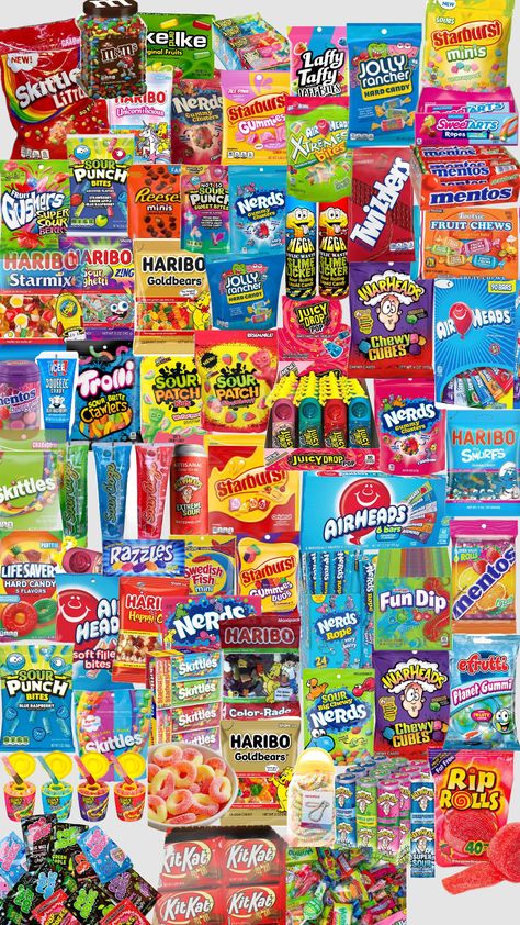 Good Snacks To Buy, 90s Candy, Paper Squishy, American Snacks, Candy Gift Baskets, Fruit Chews, Popular Candy, Snack Organizer, Candy Drinks