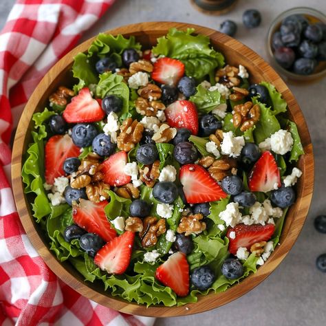 Explore the best 4th of July Food with our patriotic salads! Perfect for Fourth of July Food spreads, parties, celebrations, and picnics, these colorful dishes double as appetizers for party gatherings. From refreshing Red, White, and Blueberry Salad to Patriotic Couscous Salad, each recipe brings festive flavor. Enjoy these patriotic picnic foods at your next holiday event! Red White And Blue Salad 4th Of July, July 4 Salad Recipes, Festive Fourth Of July Food, Forth Of July Salads, 4rh Of July Party, Fourth Of July Salad Recipes, July 4th Salads, 4th Of July Salads Summer, Fourth Of July Picnic Ideas