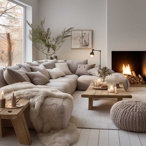 4+ Warm & Welcoming Scandinavian Living Room Design Inspirations • 333+ Images • [ArtFacade] House Inspo Scandinavian, Beach House Scandinavian, Wooden Scandinavian Interior, Nordic Living Room With Fireplace, Swedish Interior Design Living Room, Scandifornian Style Living Room, Natural Cosy Living Room, Danish Living Room Hygge, Scandinavian Cabin Living Room