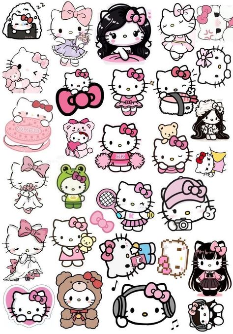 Cute Stickers Hello Kitty, Hello Kitty Stickers Printable, Sanrio Stickers Printable, Stickers Hello Kitty, Hello Kitty Stickers, ليلو وستيتش, Images Hello Kitty, Hello Kitty Printables, Hello Kitty Imagenes