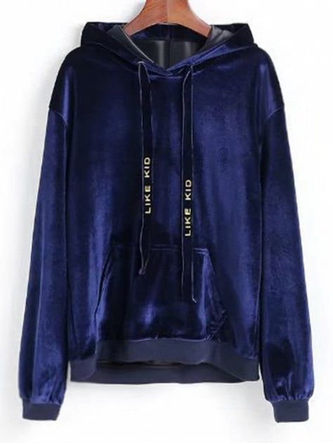 Velvet Sweatshirt, Velvet Hoodie, Long Coat Jacket, Loose Hoodie, Fall Hoodies, Europe Fashion, Cute Sweatshirts, Sweatshirts Online, Velvet Tops