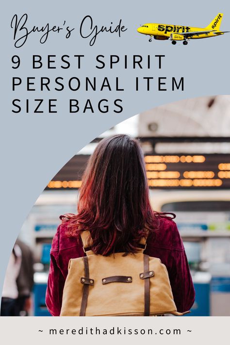 If you're looking for an 18x14x8" personal item size bag to fit under the seat on a Spirit flight, look no further. We have found 9 bags that you can safely stow for free on your next Spirit Airlines flight, so you can keep that bargain flight cheap! Spirit Personal Item Bag, Spirit Airlines Personal Item Bags, Spirit Airlines Personal Item, Bags 2024, Spirit Airlines, Best Luggage, Airline Flights, Good Spirits, Packing Light