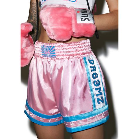 0 Pink Boxing Shorts, Boxing Costume Women's, Boxing Shorts Outfit, Boxing Costume, Boxing Clothes, Boxing Girl, Boxing Shorts, Satin Shorts, Boy London