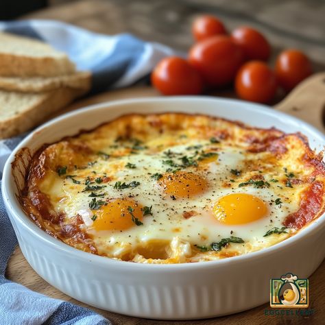 Mexican Baked Eggs, Portuguese Breakfast, Fulfilling Breakfast, Egg Recipes For Dinner, Baked Eggs Recipe, Creative Breakfast, Eggs Recipe, Egg Dish, Breakfast Recipes Casserole