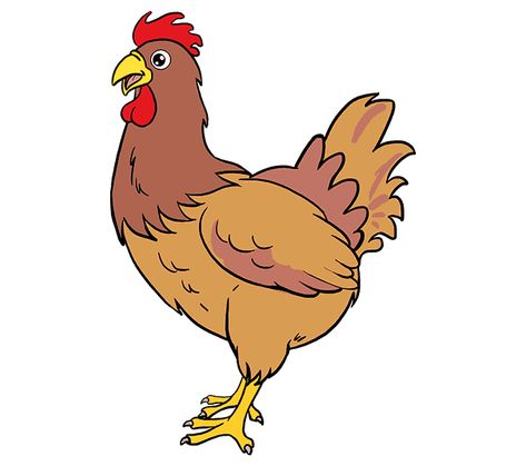 How to Draw a Cute Chicken in a Few Easy Steps | Easy Drawing Guides Colored Drawings, Chicken Drawing, Chicken Pictures, Cartoon Chicken, Rooster Art, Drawing Clipart, Baby Drawing, Cute Chickens, Drawing Tutorial Easy