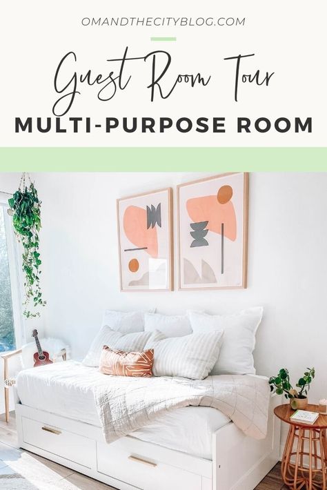 Guest Bedroom Multipurpose, Multi Functional Guest Bedroom Ideas, Guest Room Storage Combo, Multi Function Guest Room, Living Room And Guest Room Combo, Multi Use Guest Room Ideas, Guest Workout Room Combo, Multi Purpose Guest Room Small Spaces, Multi Purpose Room Ideas Layout