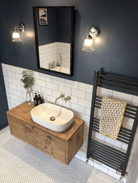 Washstand Sink, Small Downstairs Toilet, Small Bathroom Inspiration, Small Shower Room, Toilet Room Decor, Bathroom Sink Decor, Small Toilet Room, Small Bathroom Interior, Modern Bathroom Sink