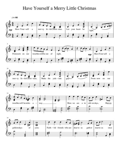 Have Yourself a Merry Little Christmas Sheet music for Piano (Solo) | Musescore.com Christmas Piano Sheet Music, Piano Songs Sheet Music, Piano Tutorials Songs, Piano Songs For Beginners, Piano Music Easy, Xmas Songs, Piano Notes Songs, Trumpet Sheet Music, Clarinet Music