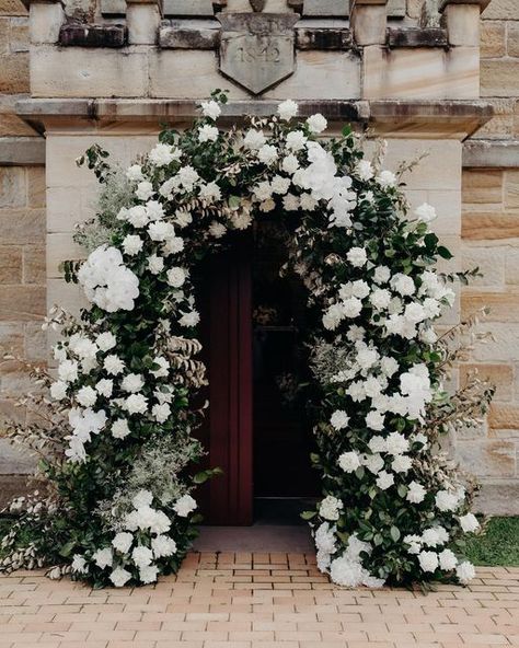 Sydney wedding florist | Nicola Reynolds on Instagram: "Getting married in 2022? I’d love to hear from you! ✨ Head to the link in our bio and get in touch for a free quote. Let’s make something beautiful! Photo by @pepperjuneweddingco" Modern Bridal Bouquets, White Wedding Arch, Church Wedding Flowers, Floral Archway, Wedding Archway, Green Wedding Flowers, Floral Arch Wedding, Church Wedding Decorations, Arch Flowers