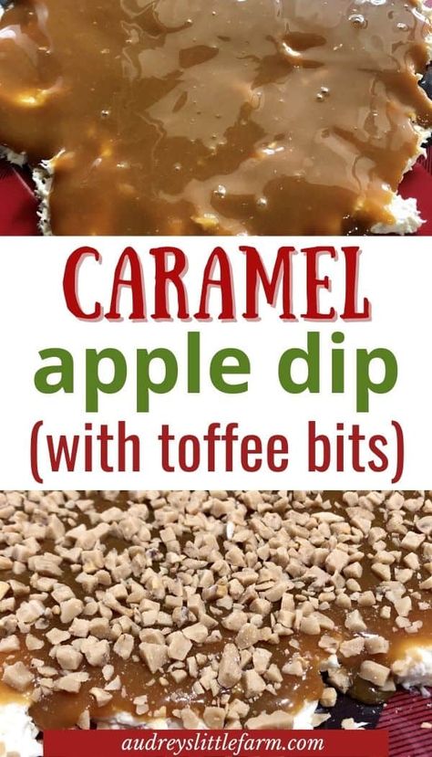 This homemade caramel apple dip recipe is made with cream cheese, brown sugar, and heath bars and it’s guaranteed to be a favorite anywhere you take it! It’s quick and easy to make, especially if you get the bag of toffee already chopped into pieces. I love to make this caramel apple dip for holiday parties, family gatherings, and anytime I am craving the delicious combination of apples and caramel! Click and try out this delicious recipe today! It only takes 5 simple ingredients! Heath Bar Caramel Apple Dip, Carmel Apple Dip With Toffee, Cream Cheese Apple Dip Toffee Bits, Heath Bar Apple Dip, Apple Dip With Heath Bits, Apple Dip With Toffee Bits, Carmel Cream Cheese Apple Dip Toffee Bits, Apple Dip With Cream Cheese, Cream Cheese Caramel Apple Dip Toffee