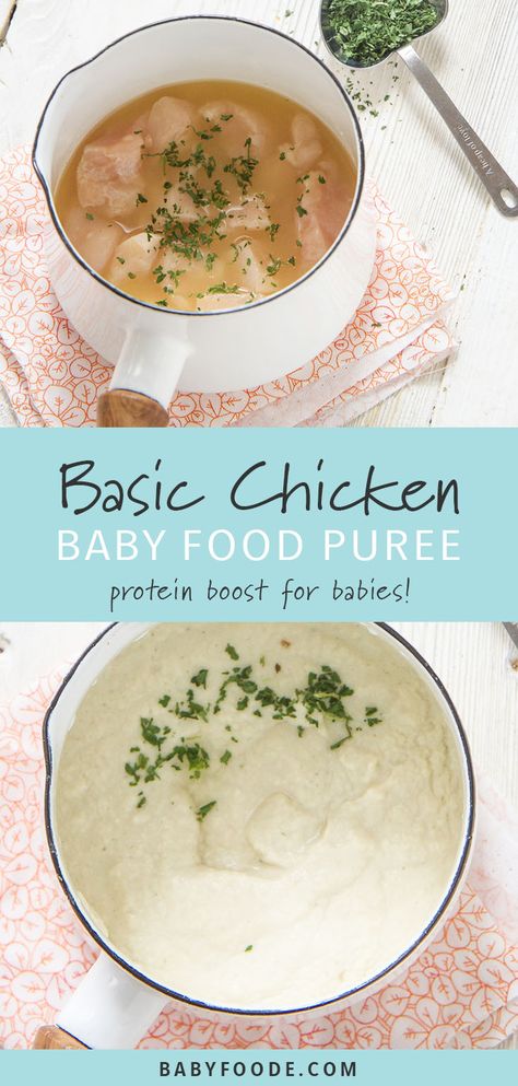 Pureed Chicken Recipes, Chicken Puree Recipes For Baby, Baby Chicken Puree Recipe, Baby Meat Puree Recipes, Beef Puree For Baby, Chicken Puree For Baby, Meat Puree For Baby, Adventurous Recipes, Baby Food Recipes Stage 1