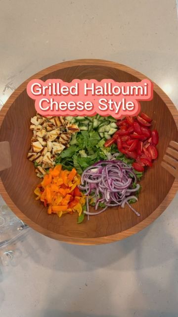 The Salad Lab on Instagram: "Grilled Halloumi Cheese Salad #saladsofinstagram #thesaladlabofficial #salad #veganoption #halloumisalad #easysalad #mealprep @miyokoscreamery" Salad Lab Recipes, The Salad Lab, Salad Lab, Salad Christmas, Halloumi Cheese, Halloumi Salad, Grilled Halloumi, Food Lab, Cheese Salad