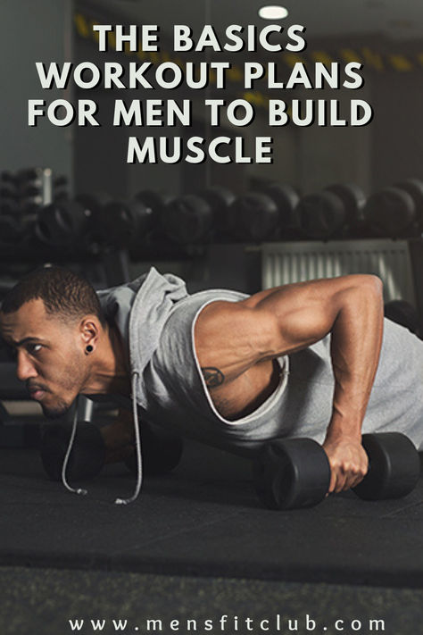 Illustration of a workout plan for men focused on building muscle, featuring compound exercises like bench presses, squats, deadlifts, and barbell rows. The plan highlights a structured approach with recommended sets, reps, and progression tips for increasing strength and muscle mass. The graphic emphasizes consistency, proper form, and recovery for optimal gains. Ideal for men looking to follow a targeted program to build lean muscle and improve overall strength. Gym Workouts Men Muscle Building, Men’s Workout Plan, 3 Day Workout Plan Men, Work Out Routines For Men, Home Exercise For Men, Workout For Men, Workout Plans For The Gym, Workout Plans For Men, Build Muscle Workout