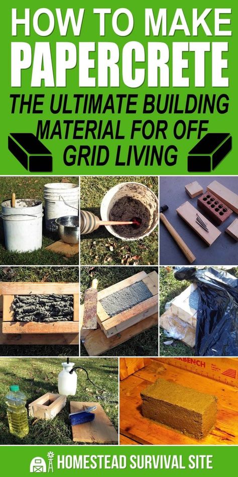 How to Make Papercrete: The Ultimate Building Material for Off Grid Living Electricity Free Living, Off Grid Living For Beginners, Off Grid Living Ideas, Off Grid Ideas, Off The Grid Homes, Survival Projects, Outdoor Shower Diy, Off Grid Survival, Homesteading Diy