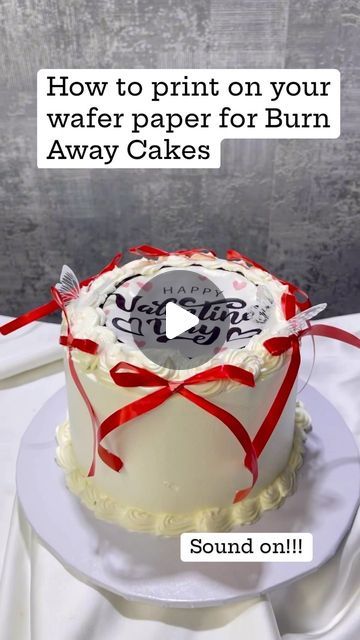 Burnt Cake, Birthday Cake Tutorial, Burnt Paper, Small Printer, Cake Bridal, Wafer Paper Cake, Cake Printing, Cakes Wedding, Wafer Paper