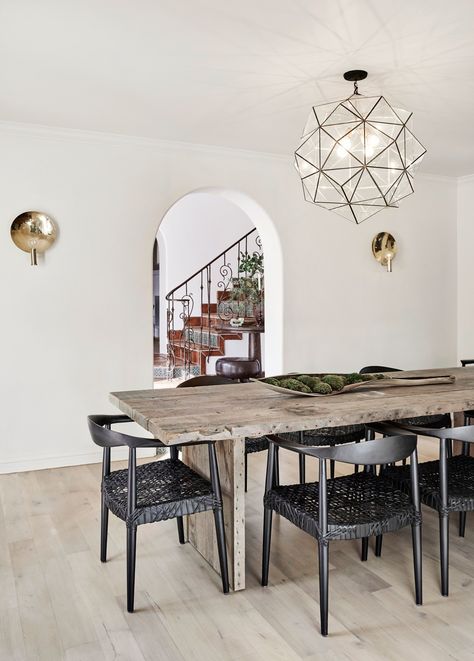 Entertaining is elegant in this dining room which features a custom table with chairs that were sourced from 1stdibs as... Future People, Shay Mitchell, Tuscan Style, Spanish Style, Dining Room Design, Architectural Digest, House Inspo, Pretty Little Liars, Room Table