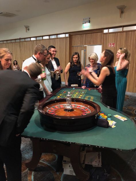 Roulette fun! Poker Table At Wedding, Wedding Poker Table, Lowkey Wedding, Roulette Table, Casino Table, Wedding Entertainment, Industrial Wedding, All Things Wedding, Poker Table