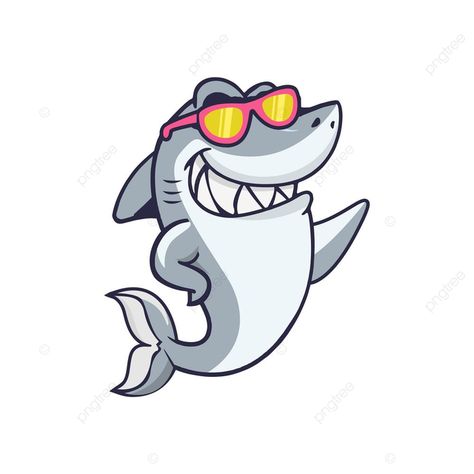 Character With Sunglasses, Shark With Sunglasses, Shark Character, Sunglasses Clipart, Shark Mascot, Sunglasses Vector, Shark Clipart, Smiling Shark, Shark Cartoon