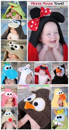 Animal Towels, Baby Crafts Diy, Diy Sy, Hooded Towels, Baby Sewing Projects, Baby Projects, Baby Towel, Baby Diy, Towel Pattern