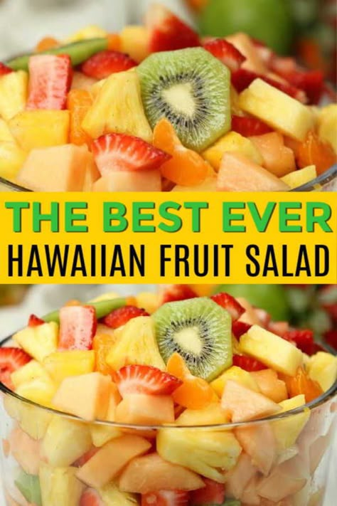 Hawaiian Fruit Salad, The Best Fruit Salad, Tropical Fruit Salad Recipe, Hawaiian Fruit, Cheesecake Fruit Salad, Fruit Salad With Pudding, Lime Glaze, Easy Fruit Salad Recipes, Luau Food