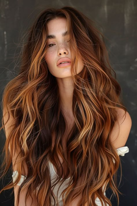 Ginger Hair To Blonde, Brunette Hair With Ginger Highlights, Rambut Brunette, Ginger Hair Color, Balayage Brunette, Auburn Hair, Spring Hairstyles, Brunette Hair, Ginger Hair