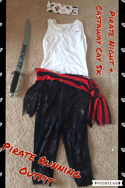 Pirate Running Costume Pirate Running Costume, 5k Outfit, Star Wars Running Costume, Halloween Running Costumes, Princess Running Costume, Running Ideas, Disney Running, Running Attire, Disney Races