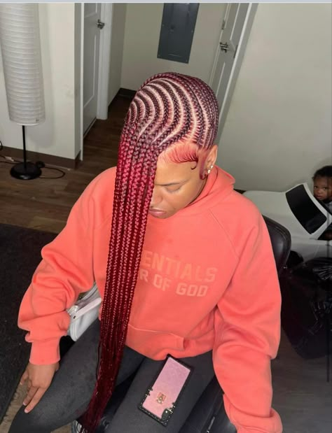 Red Lemonade Braids, Protective Braid Styles, Red Lemonade, Fresh Braids, Hari Styles, Braided Designs, Cornrows Natural, African Braids Hairstyles Pictures