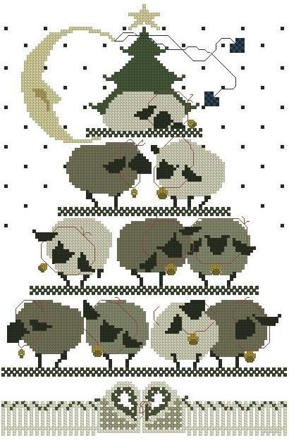 Sheep Cross Stitch, Sheep Christmas, Cross Eyed, Cross Stitch Freebies, Cross Stitch Christmas, Stitch Christmas, Cross Stitch Samplers, Cross Stitch Animals, Cross Stitch Patterns Christmas