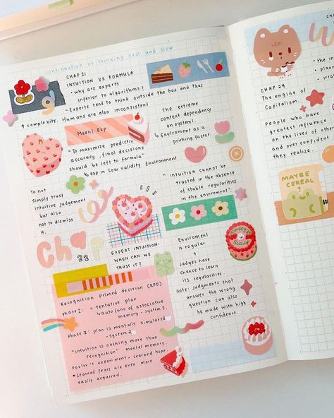 Spring Journal Ideas, Kawaii Bullet Journal, Studygram Aesthetic, Thinking Fast And Slow, Daniel Kahneman, Journal Bullet, Bullet Journal Paper, Bulletin Journal Ideas, Fast And Slow