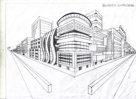 2 PT Perspective Lesson Plan | Point Perspective Art Projects http://foundationartsofbc.blogspot ... Perspective Drawing Ideas, 2 Point Perspective City, 2 Point Perspective Drawing, Perspective Architecture, Three Point Perspective, 2 Point Perspective, Perspective Lessons, Perspective Sketch, 8th Grade Art