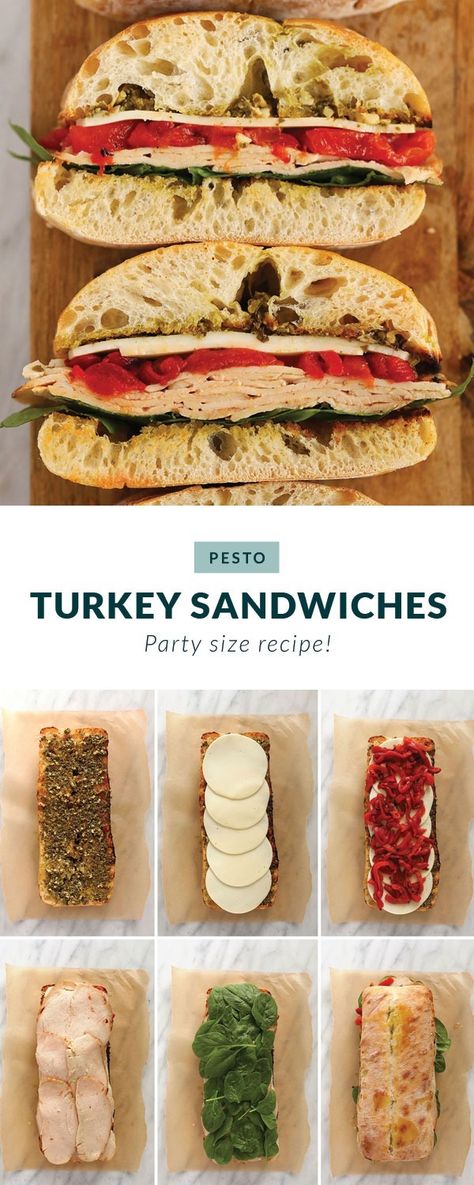 Grilled Roasted Red Pepper, Pesto, & Turkey Sandwiches Grilled Turkey Sandwich, Turkey Pesto Sandwich, Pesto Sandwich Recipe, Roasted Red Pepper Pesto, Pesto Turkey, Red Pepper Pesto, Turkey Pesto, Deli Turkey Recipes, Pepper Pesto