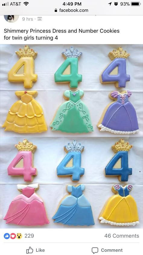 Easy Princess Birthday Party, Tea Party 3rd Birthday Cake, Small Princess Party Ideas, Princess Cookies Ideas, Disney Princess Birthday Treats, Princess Birthday Tea Party, Fourth Birthday Princess Party, Disney Princesses Party Ideas, Princess Birthday Desserts