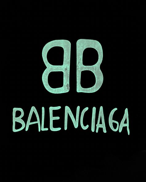 Glow In The Dark Fashion, Balenciaga Logo Art, Balenciaga Logo Design, Balenciaga Wallpaper, Sticker Collage, Keynote Design, Balenciaga T Shirt, Label Image, Typo Logo