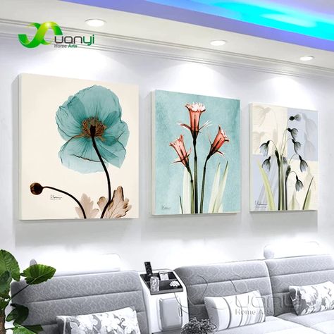 3 Panel Orchid Flower Canvas Painting On The Wall Poster And Prints Modular Pictrures For Living Room Home Decoration Unframed _ - AliExpress Mobile Flower Canvas Painting, Flowers Oil Painting, Modern Flowers, Cafe Wall Art, Flower Painting Canvas, Tropical Wall Art, Nordic Art, 3 Piece Wall Art, Animal Canvas