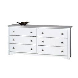 6 Drawer Dresser White - Monterey Short Dresser, White 6 Drawer Dresser, Wide Chest Of Drawers, Dresser White, Large Dresser, Modern Storage Cabinet, Six Drawer Dresser, Bed Storage Drawers, Storage Furniture Bedroom