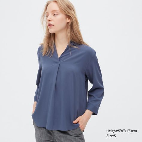 Uniqlo Women, Stylish Blouse, Women Shirts Blouse, Blouse Fabric, Nara, Uniqlo, Casual Looks, Top Shirt, Shirt Blouses