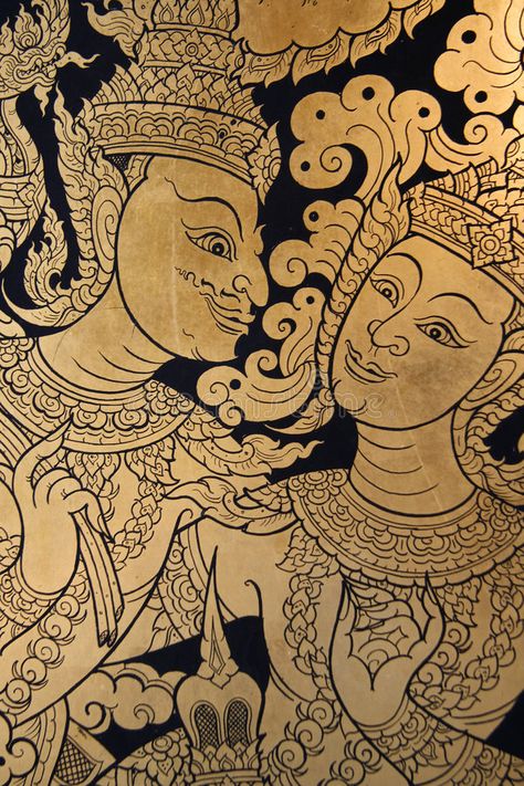 Ancient Thai art. Traditional Thai art on a window shutter in a temple , #spon, #art, #Thai, #Ancient, #Traditional, #temple #ad Culture Of Thailand, Thailand Tattoo, Myanmar Art, Thai Design, Thailand Art, Thai Pattern, Thai Art, Porcelain Art, Art Appreciation