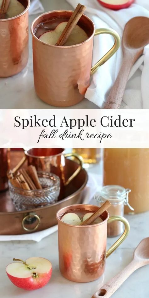 Spiked Cider Recipes, Spiked Apple Cider Recipe, Cider Drink Recipes, Spiced Apple Cider Recipe, Hot Apple Cider Recipe, Cider Cocktail Recipes, Slow Cooker Apple Cider, Apple Cider Punch, Apple Cider Drink