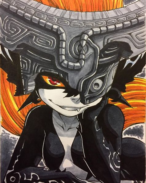 Midna is done! First comic marker illustration, have to say I like them a lot so far! My wallet hates them. #legendofzeldatwilightprincess… Legend Of Zelda Midna, Link And Midna, Twilight Princess Midna, Marker Illustration, Zelda Tattoo, Monster Girl Encyclopedia, Childhood Characters, Zelda Twilight Princess, My Wallet