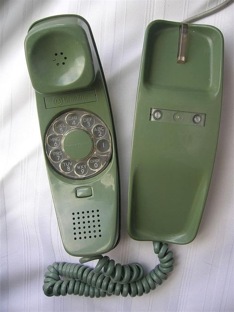 Phone, vintage, rotary, green, low voltage, 60s, old telephone, vintage telephone Phones In The 80s, Cool Telephone, 60s Telephone, Vintage Telephone Aesthetic, Old Stuff Vintage, Old Telephones, Old Telephone, Princess Phone, Dial Phone