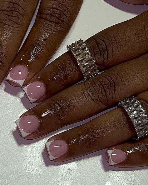 Short French Tip, Tip Nail Designs, Flared Nails, Flare Nails, Short French Tip Nails, Short French, Curved Nails, French Tip Nail Designs, Hard Nails