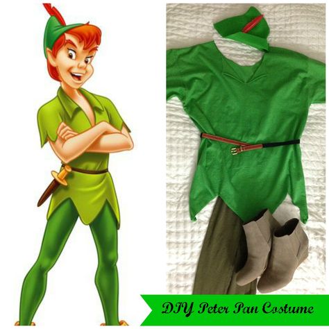 Mens Peter Pan Costume, Peter Pan Costume Diy, Diy Peter Pan Costume, Disfraz Peter Pan, Adult Costumes Diy, Peter Pan Outfit, Pete The Cat Costume, Diy Fantasia, Cat Costume Diy