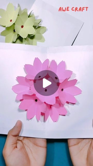 Awe Craft on Instagram: "3D FLOWER POP UP CARD   #diycrafts #flower #diy #popupcard #flowercraft #artandcraft #creativity" Flower Pop Up Card Diy, 3d Flower Card, Flower Pop Up Card, Pop Up Flower Cards, Flower Diy, Flower Cards, Happy Birthday Cards, Flower Crafts, Handmade Cards