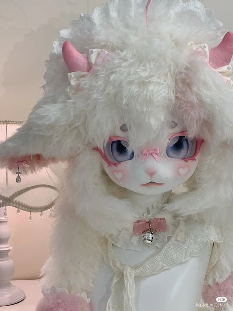 Japanese Fursuit, Lamb Fursona, Kawaii Fursuit, Kigurumi Fursuit, Fursona Ideas, Fursuit Tutorial, Cute Fursuits, Fursuit Ideas, Fur Suits