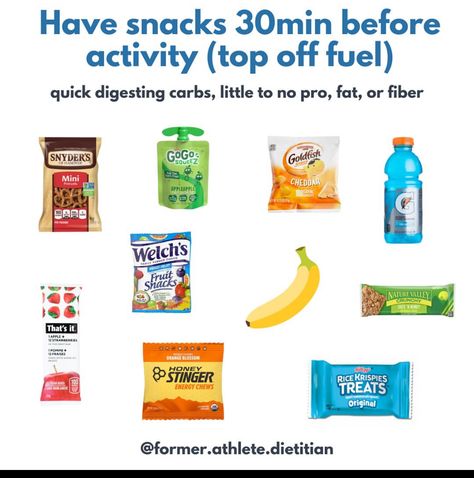 Snacks Before Sports Practice, Track Meet Snacks, After Game Snacks For Kids Sports, Athlete Snacks, Track Snacks, Running Snacks, Snacks For Runners, Soccer Food, Snacks For Athletes