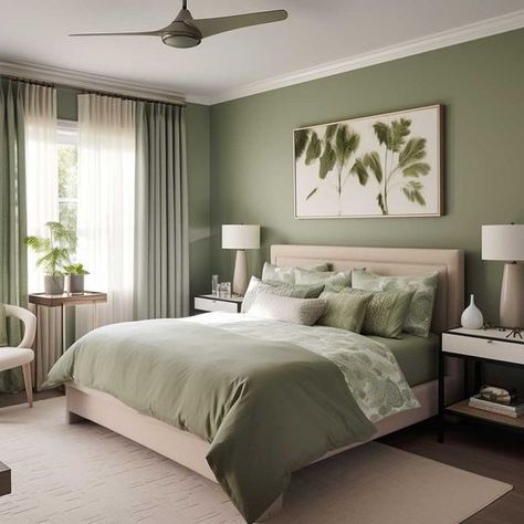 Bedroom Color Scheme Inspiration. #bedroom #color #scheme #relaxing #idea Color Scheme For Bedroom, Green Bedroom Decor, Room Ideas Living Room, Restful Bedrooms, Best Color Schemes, Sage Green Bedroom, Bedroom Color Schemes, Ideas Living Room, Bedroom Decor Ideas