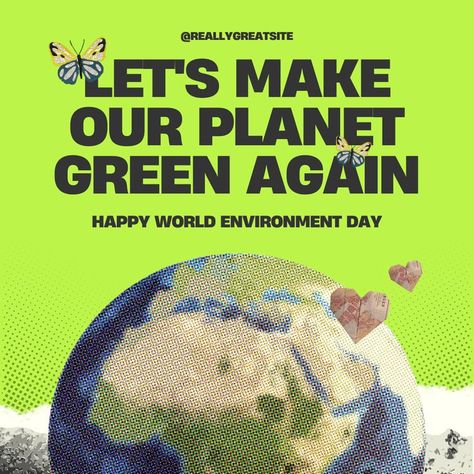 Environment Day, World Environment Day, Instagram Post Template, Earth Day, Post Templates, Social Media Template, Green, Instagram Posts, Canvas