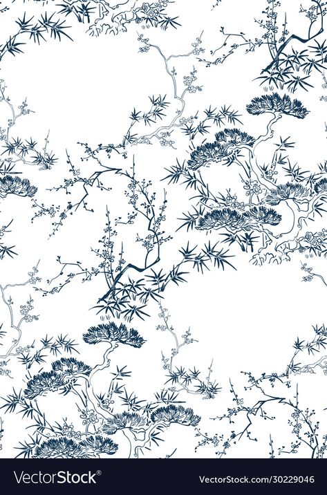 Asian Design Pattern, Japanese Sketch, Chinese Pattern Design, Adobe Illustrator Pattern, Chinese Plants, Chinese Prints, Sketch Ink, Chinese Pattern, Chinese Design