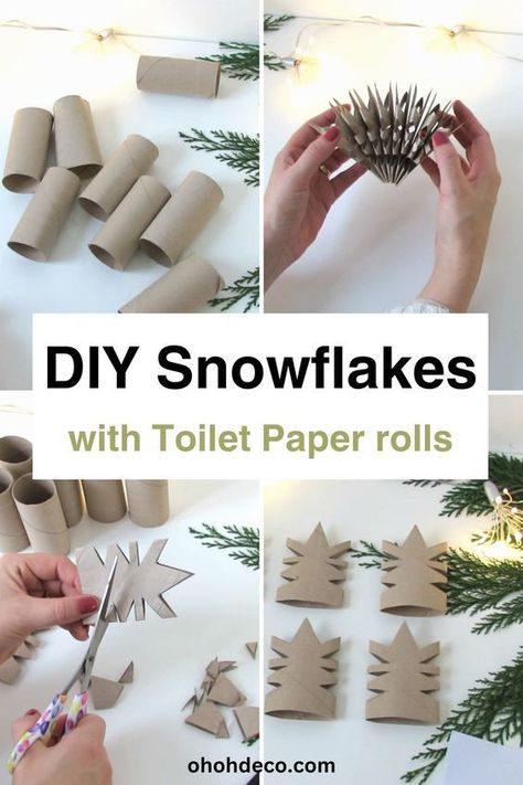 Diy Snowflakes, Jul Diy, Christmas Toilet Paper, Office Candy, Toilet Paper Crafts, Snow Flakes Diy, Toilet Paper Rolls, Pencil Christmas Tree, Toilet Paper Roll Crafts