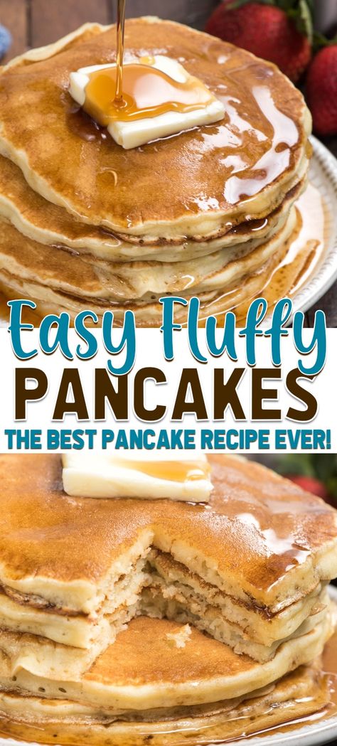 No Sugar Pancakes, No Sugar Pancake Recipe, Home Made Pancakes Recipe Easy No Milk, Pancake Recipe No Vanilla Extract, Home Made Buttermilk Pancakes, Best Fluffy Pancake Recipe, Easy Fluffy Pancake Recipe, Buttermilk Homemade, Simple Buttermilk Pancakes